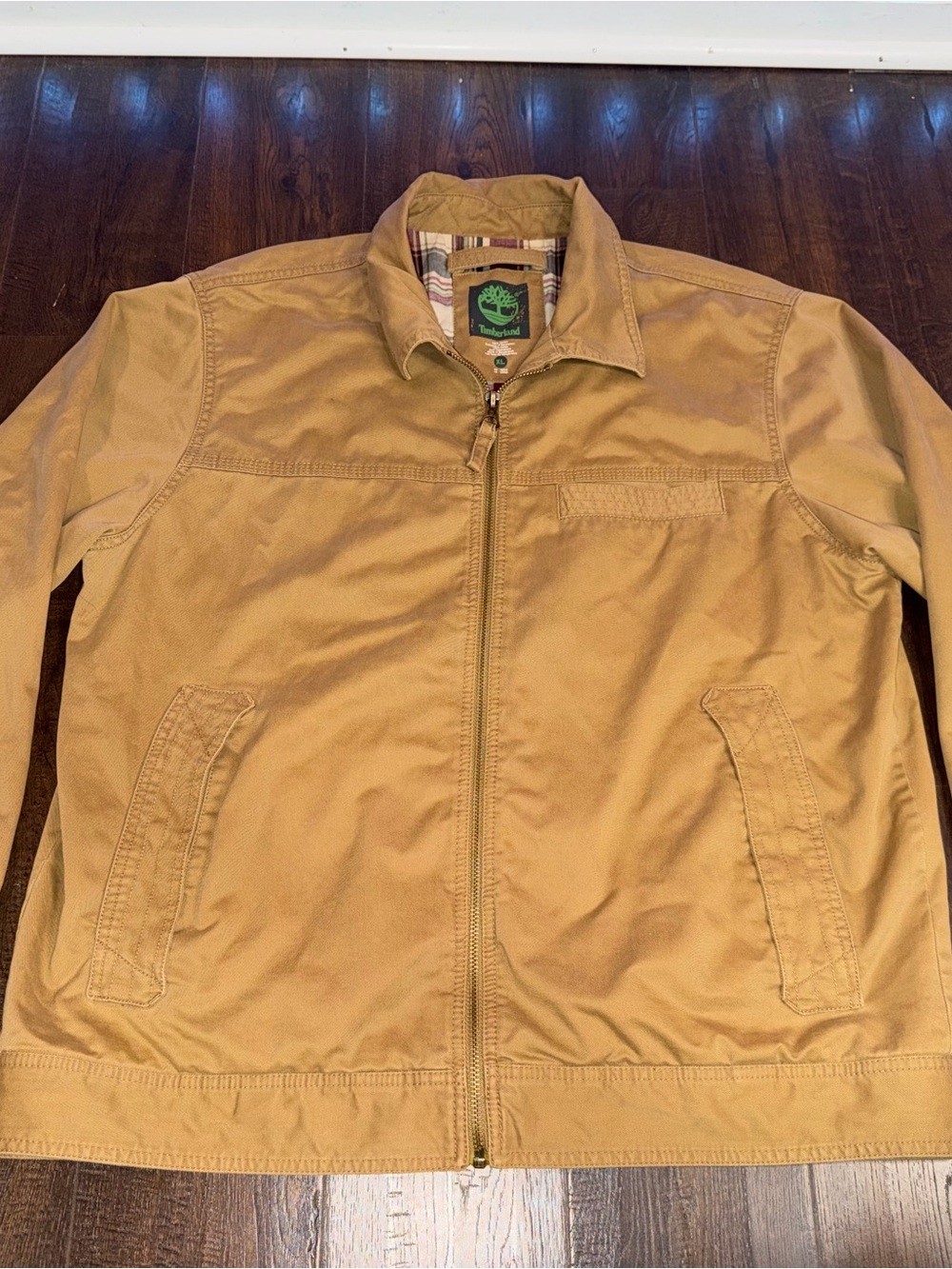 Timberland Men's Caramel Tan Cotton Zip Jacket